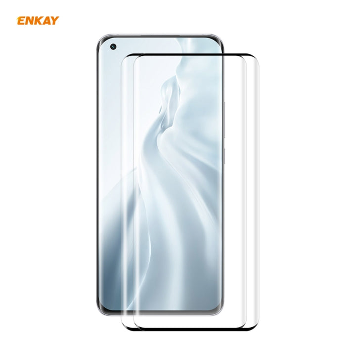 Para Xiaomi Mi 11 ENKAY Hat-Prince 0.26mm 9H 3D Pantalla completa a prueba de explosiones Película de vidrio templado doblado por calor curvo, For Xiaomi Mi 11(1pc), For Xiaomi Mi 11(2pcs), For Xiaomi Mi 11(5 pcs)
