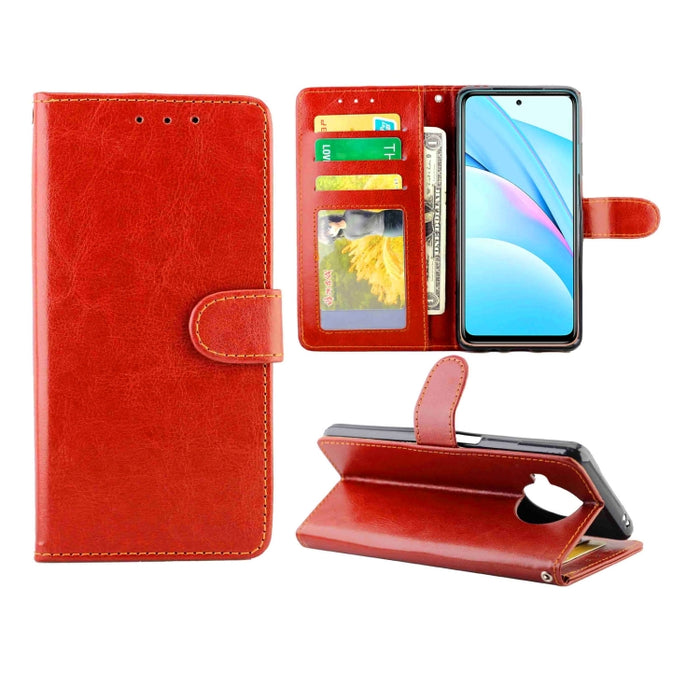 Estuche protector con tapa horizontal de cuero con textura de caballo loco con soporte y ranuras para tarjetas y billetera y marco de fotos, For Xiaomi Mi 10T Lite, For OPPO Realme V3, For OPPO A15, For Huawei Mate 40, For Huawei Mate40 Pro/Mate40 Pro+...