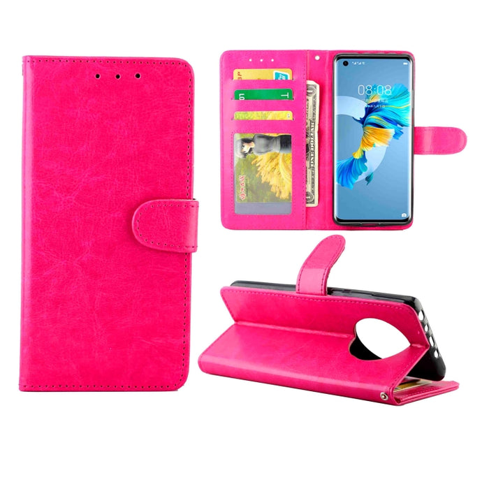 Estuche protector con tapa horizontal de cuero con textura de caballo loco con soporte y ranuras para tarjetas y billetera y marco de fotos, For Xiaomi Mi 10T Lite, For OPPO Realme V3, For OPPO A15, For Huawei Mate 40, For Huawei Mate40 Pro/Mate40 Pro+...