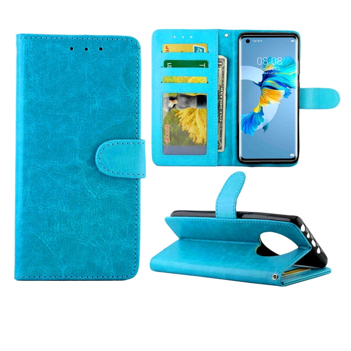 Estuche protector con tapa horizontal de cuero con textura de caballo loco con soporte y ranuras para tarjetas y billetera y marco de fotos, For Xiaomi Mi 10T Lite, For OPPO Realme V3, For OPPO A15, For Huawei Mate 40, For Huawei Mate40 Pro/Mate40 Pro+...