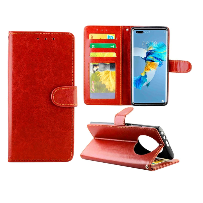 Estuche protector con tapa horizontal de cuero con textura de caballo loco con soporte y ranuras para tarjetas y billetera y marco de fotos, For Xiaomi Mi 10T Lite, For OPPO Realme V3, For OPPO A15, For Huawei Mate 40, For Huawei Mate40 Pro/Mate40 Pro+...