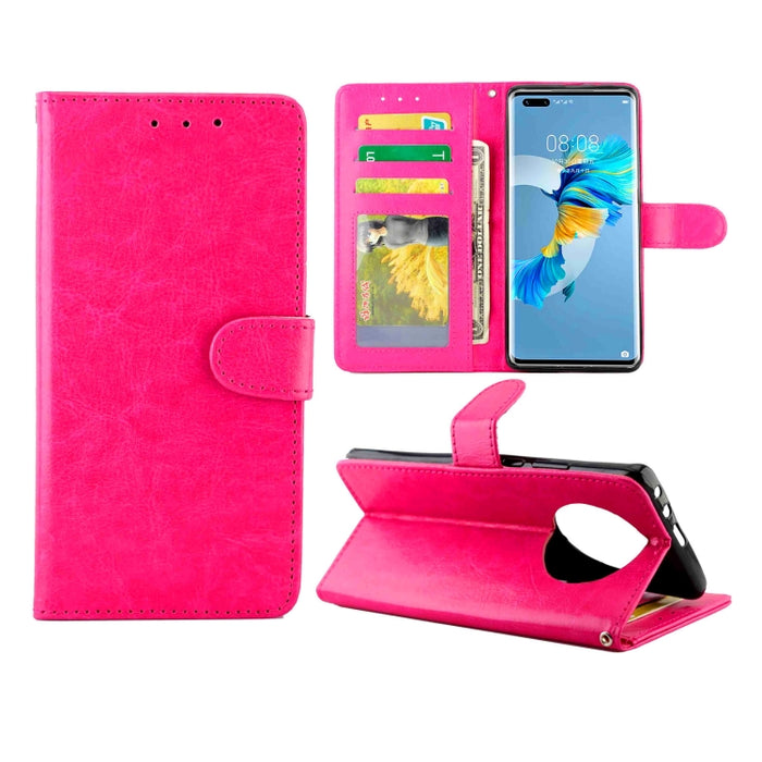 Estuche protector con tapa horizontal de cuero con textura de caballo loco con soporte y ranuras para tarjetas y billetera y marco de fotos, For Xiaomi Mi 10T Lite, For OPPO Realme V3, For OPPO A15, For Huawei Mate 40, For Huawei Mate40 Pro/Mate40 Pro+...