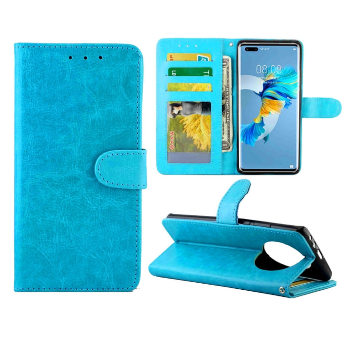 Estuche protector con tapa horizontal de cuero con textura de caballo loco con soporte y ranuras para tarjetas y billetera y marco de fotos, For Xiaomi Mi 10T Lite, For OPPO Realme V3, For OPPO A15, For Huawei Mate 40, For Huawei Mate40 Pro/Mate40 Pro+...