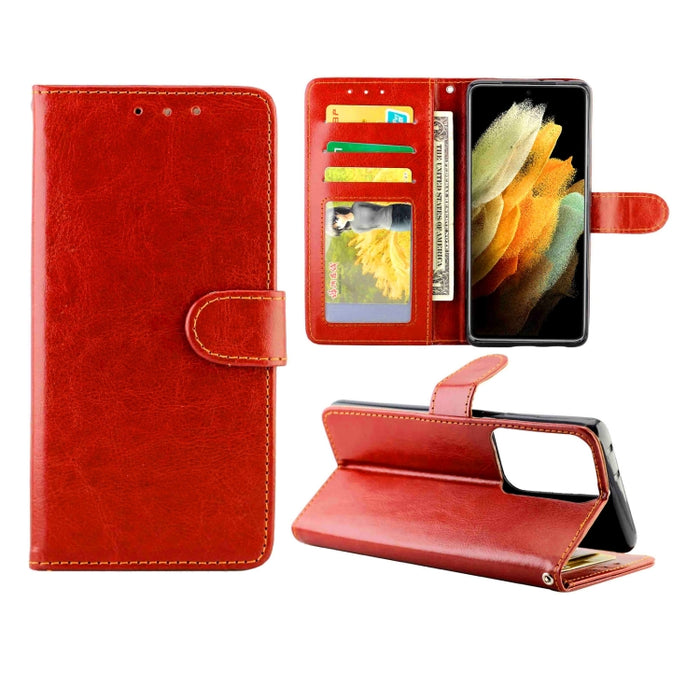 Estuche protector con tapa horizontal de cuero con textura de caballo loco con soporte y ranuras para tarjetas y billetera y marco de fotos, For Xiaomi Mi 10T Lite, For OPPO Realme V3, For OPPO A15, For Huawei Mate 40, For Huawei Mate40 Pro/Mate40 Pro+...