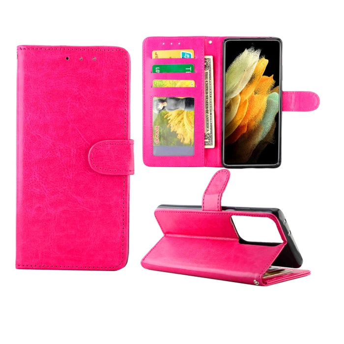 Estuche protector con tapa horizontal de cuero con textura de caballo loco con soporte y ranuras para tarjetas y billetera y marco de fotos, For Xiaomi Mi 10T Lite, For OPPO Realme V3, For OPPO A15, For Huawei Mate 40, For Huawei Mate40 Pro/Mate40 Pro+...