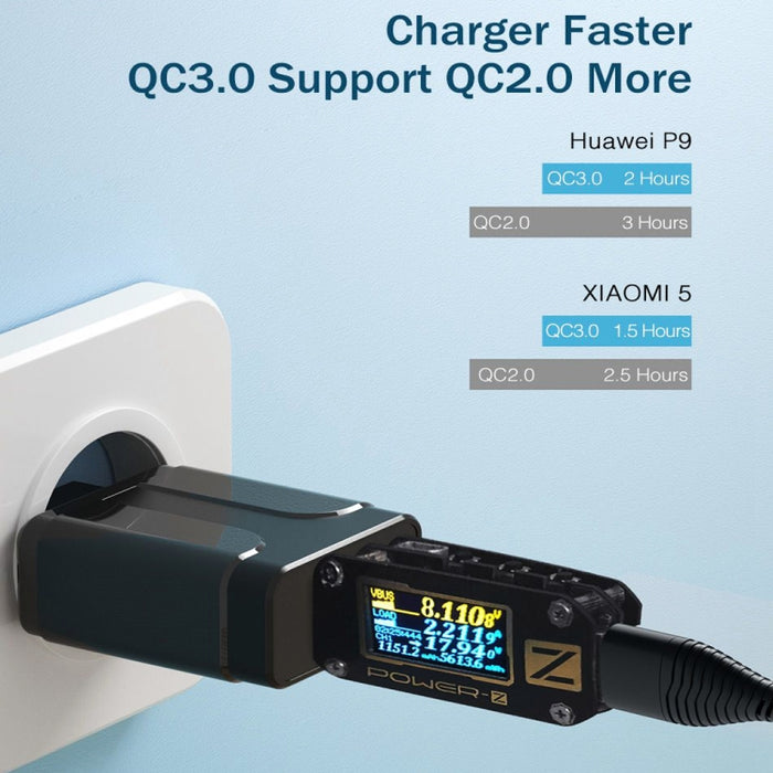 Cargador de viaje portátil USB LZ-023 18W QC 3.0 + 3A USB a cable de datos de 8 pines, enchufe de EE. UU., USB to 8 Pin Data Cable, US Plug, 8 Pin Data Cable, US Plug