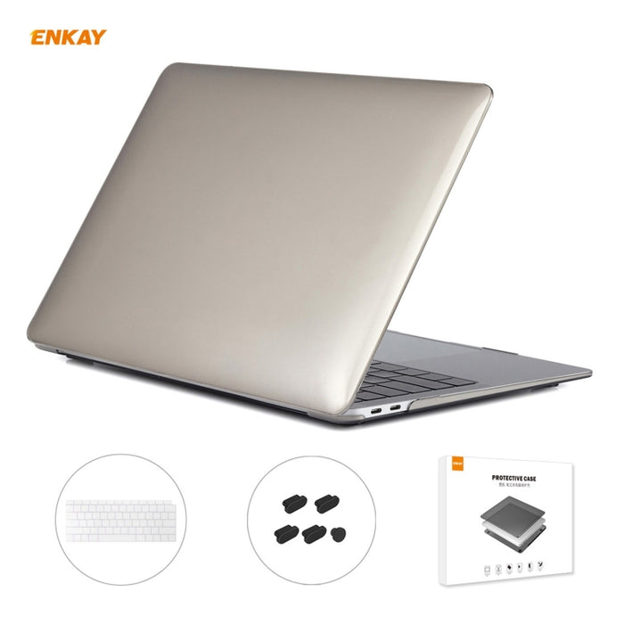 ENKAY 3 en 1 Crystal Laptop Funda protectora + Versión de EE. UU. Película de teclado TPU + Juego de tapones antipolvo para MacBook Air 13.3 pulgadas A1932 (2018), For MacBook Air 13.3 inch A1932 (2018)
