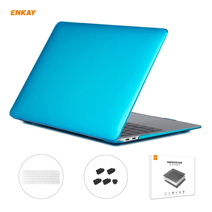 ENKAY 3 en 1 Crystal Laptop Funda protectora + Versión de EE. UU. Película de teclado TPU + Juego de tapones antipolvo para MacBook Air 13.3 pulgadas A1932 (2018), For MacBook Air 13.3 inch A1932 (2018)