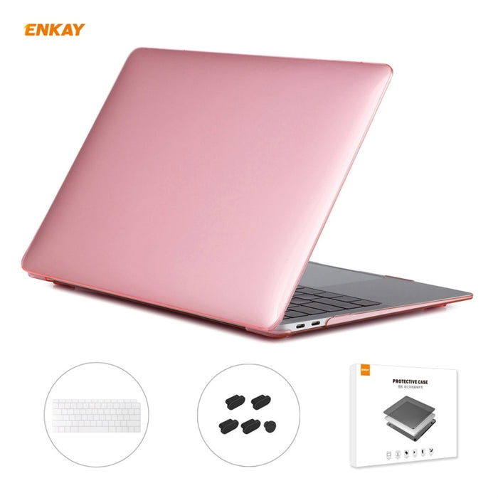ENKAY 3 en 1 Crystal Laptop Funda protectora + Versión de EE. UU. Película de teclado TPU + Juego de tapones antipolvo para MacBook Air 13.3 pulgadas A1932 (2018), For MacBook Air 13.3 inch A1932 (2018)