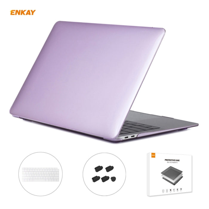 ENKAY 3 en 1 Crystal Laptop Funda protectora + Versión de EE. UU. Película de teclado TPU + Juego de tapones antipolvo para MacBook Air 13.3 pulgadas A1932 (2018), For MacBook Air 13.3 inch A1932 (2018)