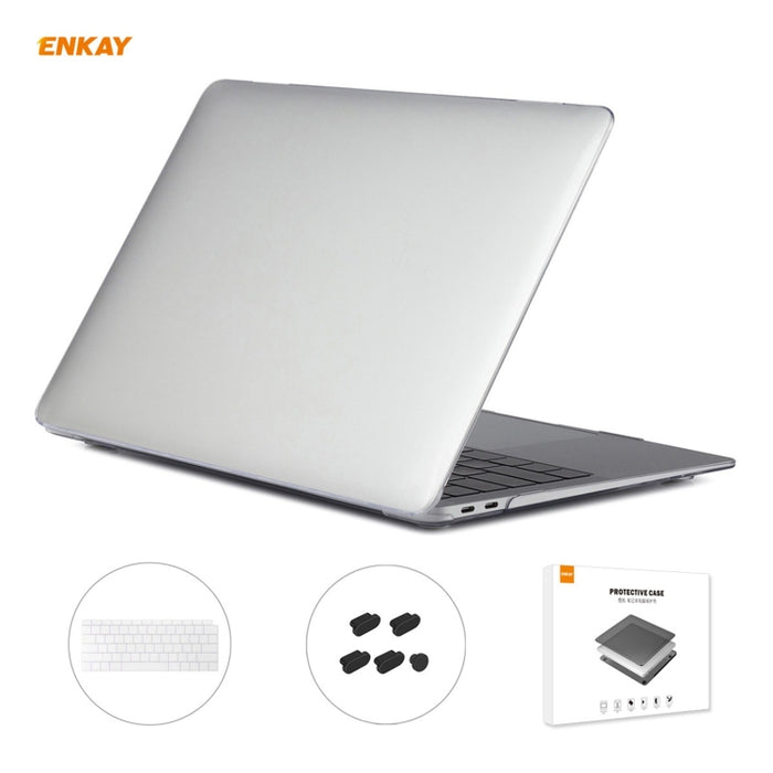 ENKAY 3 en 1 Crystal Laptop Funda protectora + Versión de EE. UU. Película de teclado TPU + Juego de tapones antipolvo para MacBook Air 13.3 pulgadas A1932 (2018), For MacBook Air 13.3 inch A1932 (2018)
