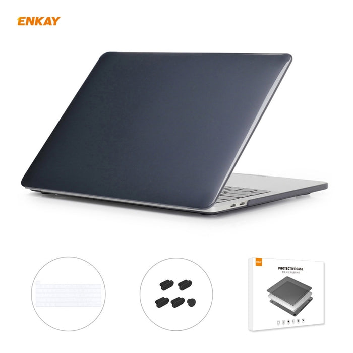 ENKAY 3 en 1 Crystal Laptop Funda protectora + Versión de EE. UU. Película de teclado TPU + Juego de tapones antipolvo para MacBook Pro 16 pulgadas A2141 (con barra táctil), For MacBook Pro 16 inch A2141 (with Touch Bar)