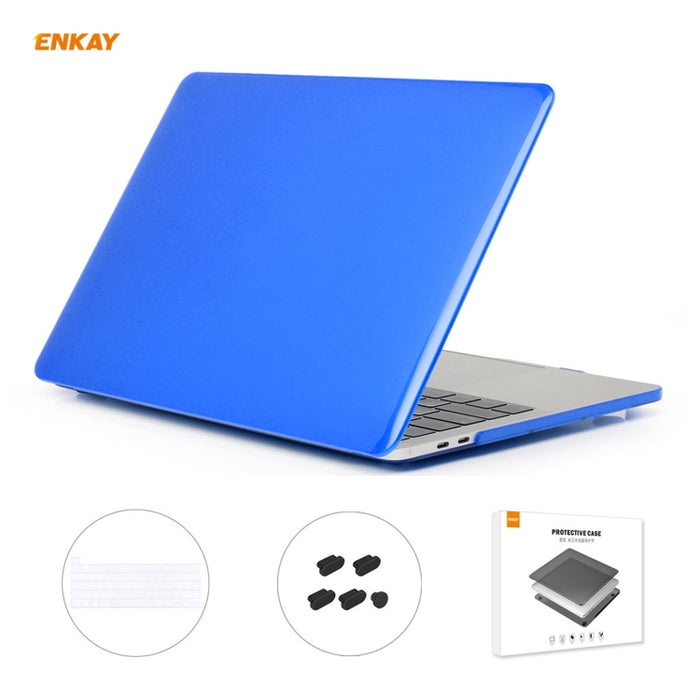 ENKAY 3 en 1 Crystal Laptop Funda protectora + Versión de EE. UU. Película de teclado TPU + Juego de tapones antipolvo para MacBook Pro 16 pulgadas A2141 (con barra táctil), For MacBook Pro 16 inch A2141 (with Touch Bar)
