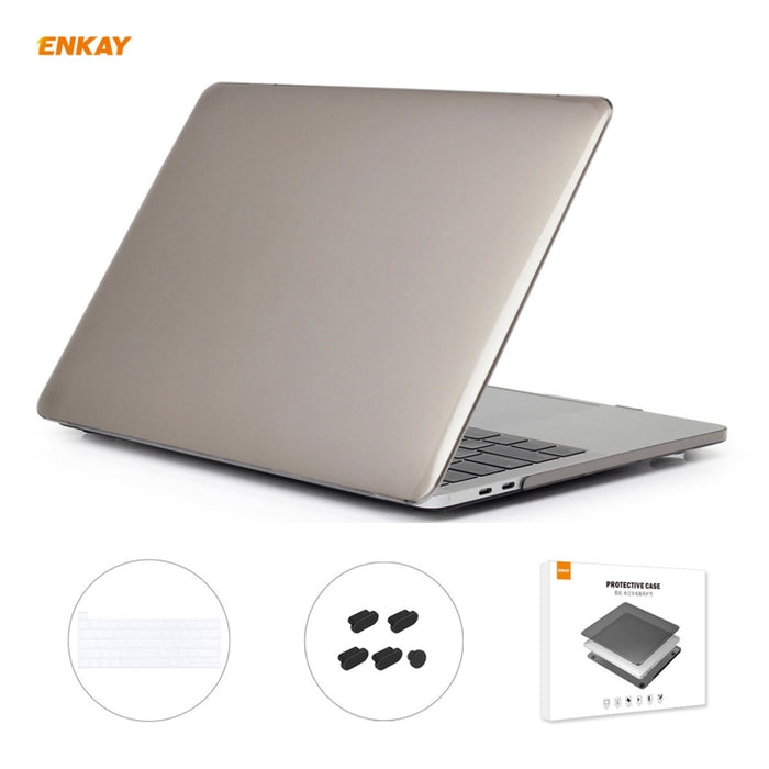 ENKAY 3 en 1 Crystal Laptop Funda protectora + Versión de EE. UU. Película de teclado TPU + Juego de tapones antipolvo para MacBook Pro 16 pulgadas A2141 (con barra táctil), For MacBook Pro 16 inch A2141 (with Touch Bar)