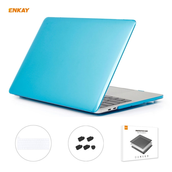 ENKAY 3 en 1 Crystal Laptop Funda protectora + Versión de EE. UU. Película de teclado TPU + Juego de tapones antipolvo para MacBook Pro 16 pulgadas A2141 (con barra táctil), For MacBook Pro 16 inch A2141 (with Touch Bar)