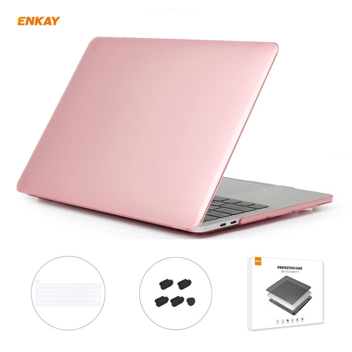 ENKAY 3 en 1 Crystal Laptop Funda protectora + Versión de EE. UU. Película de teclado TPU + Juego de tapones antipolvo para MacBook Pro 16 pulgadas A2141 (con barra táctil), For MacBook Pro 16 inch A2141 (with Touch Bar)