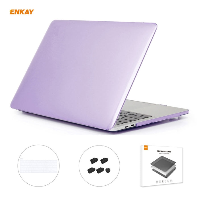 ENKAY 3 en 1 Crystal Laptop Funda protectora + Versión de EE. UU. Película de teclado TPU + Juego de tapones antipolvo para MacBook Pro 16 pulgadas A2141 (con barra táctil), For MacBook Pro 16 inch A2141 (with Touch Bar)