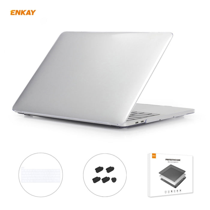 ENKAY 3 en 1 Crystal Laptop Funda protectora + Versión de EE. UU. Película de teclado TPU + Juego de tapones antipolvo para MacBook Pro 16 pulgadas A2141 (con barra táctil), For MacBook Pro 16 inch A2141 (with Touch Bar)