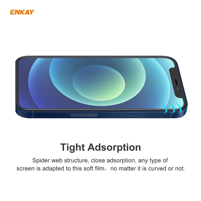 2 uds ENKAY Hat-Prince 0,1mm 3D Protector de pantalla completa película de hidrogel a prueba de explosiones, For iPhone 12 mini, For iPhone 12 / 12 Pro, For iPhone 12 Pro Max