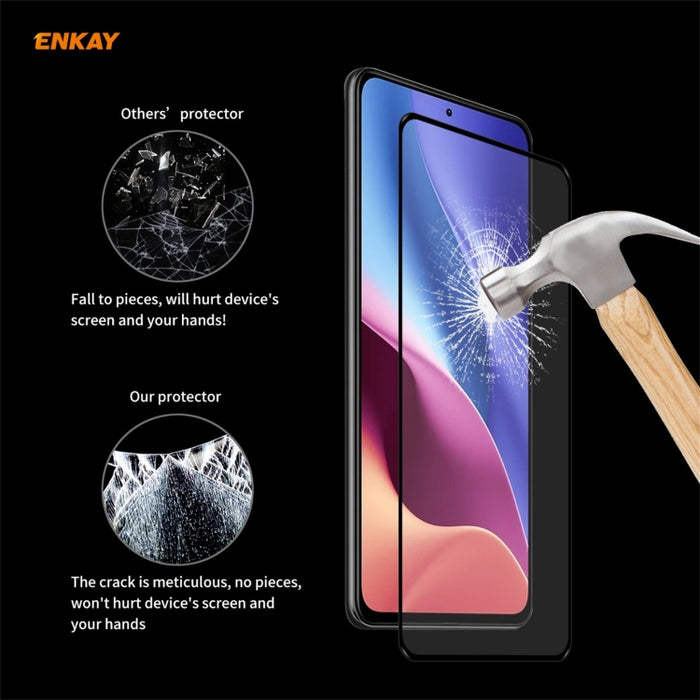 2 PCS ENKAY Hat-Prince Full Glue 0.26mm 9H 2.5D Película de cobertura total de vidrio templado, For Xiaomi Redmi K40 / K40 Pro(+), For Xiaomi Redmi Note 9T, For Xiaomi Redmi 9T, For Samsung Galaxy F62