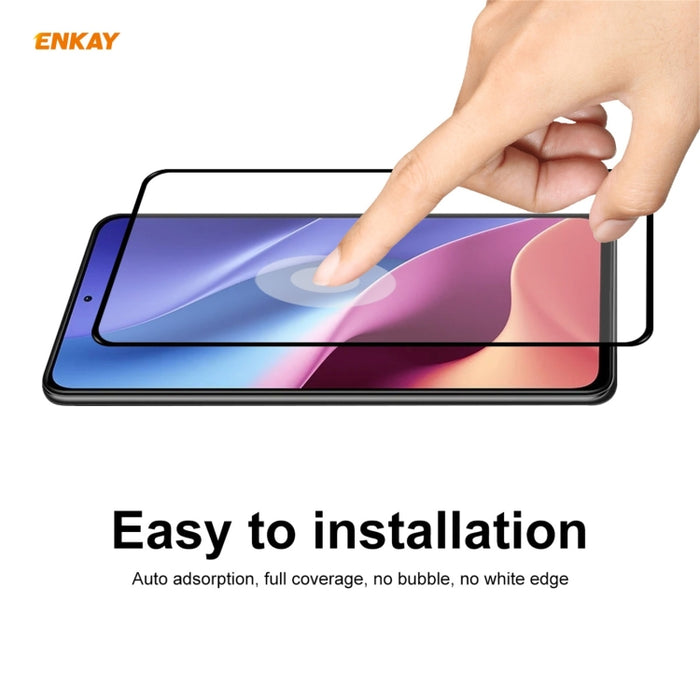 2 PCS ENKAY Hat-Prince Full Glue 0.26mm 9H 2.5D Película de cobertura total de vidrio templado, For Xiaomi Redmi K40 / K40 Pro(+), For Xiaomi Redmi Note 9T, For Xiaomi Redmi 9T, For Samsung Galaxy F62