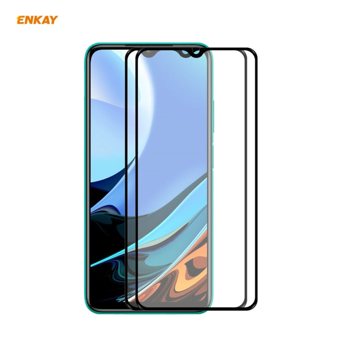 2 PCS ENKAY Hat-Prince Full Glue 0.26mm 9H 2.5D Película de cobertura total de vidrio templado, For Xiaomi Redmi K40 / K40 Pro(+), For Xiaomi Redmi Note 9T, For Xiaomi Redmi 9T, For Samsung Galaxy F62