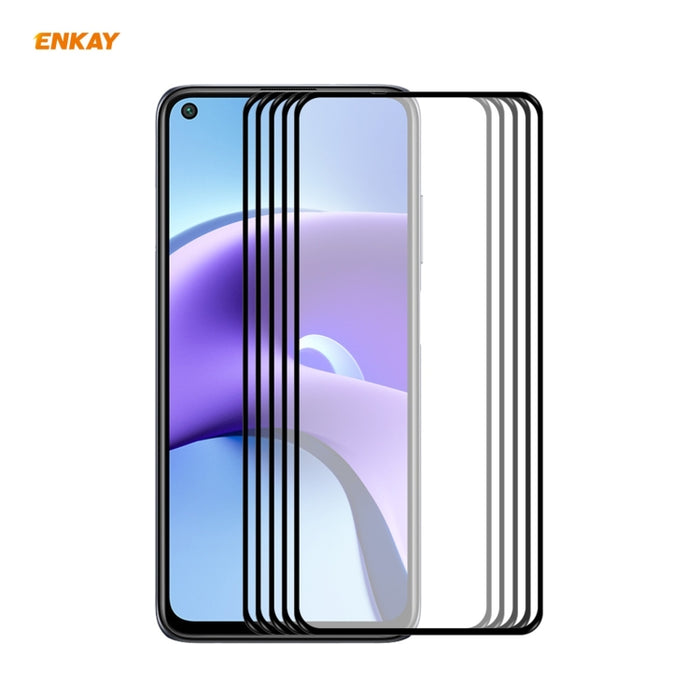 5 PCS ENKAY Hat-Prince Full Glue 0.26mm 9H 2.5D Película de cobertura total de vidrio templado, For Xiaomi Redmi K40 / K40 Pro(+), For Xiaomi Redmi Note 9T, For Xiaomi Redmi 9T, For Samsung Galaxy F62