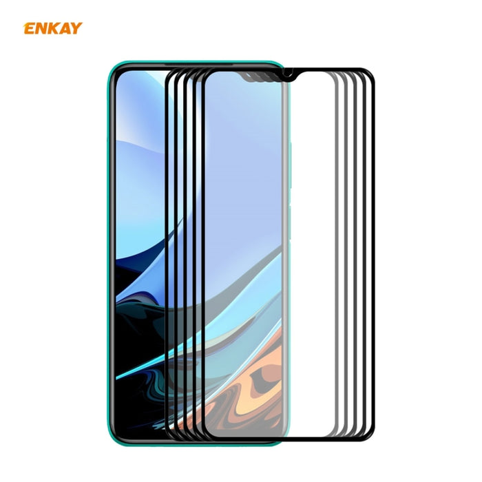 5 PCS ENKAY Hat-Prince Full Glue 0.26mm 9H 2.5D Película de cobertura total de vidrio templado, For Xiaomi Redmi K40 / K40 Pro(+), For Xiaomi Redmi Note 9T, For Xiaomi Redmi 9T, For Samsung Galaxy F62