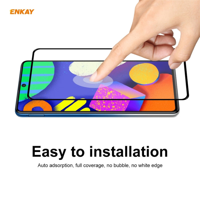 10 PCS ENKAY Hat-Prince Full Glue 0.26mm 9H 2.5D Película de cobertura total de vidrio templado, For Samsung Galaxy F62(10 PCS), For Xiaomi Redmi Note 9T (10 PCS), For Xiaomi Redmi 9T (10 PCS), For Xiaomi Redmi K40 (10 PCS)