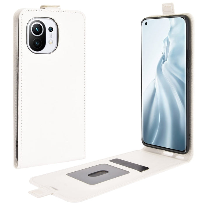 Para Xiaomi Mi 11 R64 Texture Single Vertical Flip Funda protectora de cuero con ranuras para tarjetas y marco de fotos, For Xiaomi Mi 11