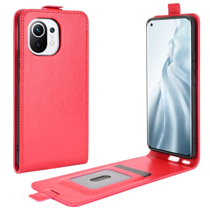 Para Xiaomi Mi 11 R64 Texture Single Vertical Flip Funda protectora de cuero con ranuras para tarjetas y marco de fotos, For Xiaomi Mi 11
