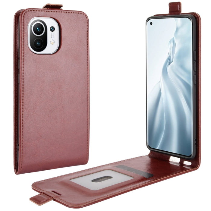 Para Xiaomi Mi 11 R64 Texture Single Vertical Flip Funda protectora de cuero con ranuras para tarjetas y marco de fotos, For Xiaomi Mi 11