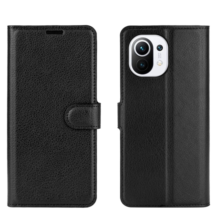 Para Xiaomi Mi 11 Litchi Texture Funda protectora con tapa horizontal con soporte y ranuras para tarjetas y billetera, For Xiaomi Mi 11
