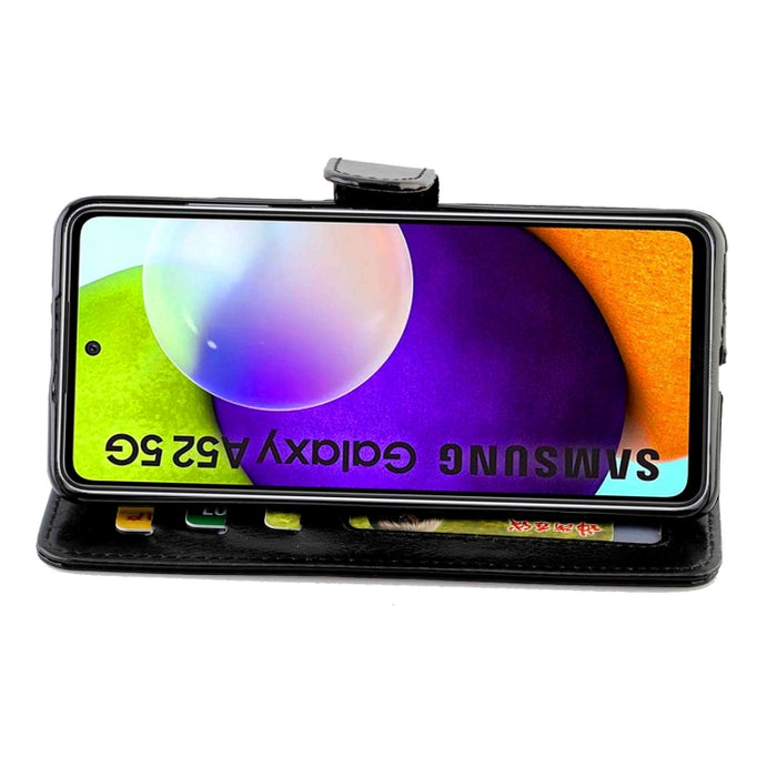 Estuche protector con tapa horizontal de cuero con textura de caballo loco con soporte y ranuras para tarjetas y billetera y marco de fotos, For Samsung Galaxy A52 5G, For Samsung Galaxy A72 5G, For Samsung Galaxy A32 5G, For Samsung Galaxy A02S       ...