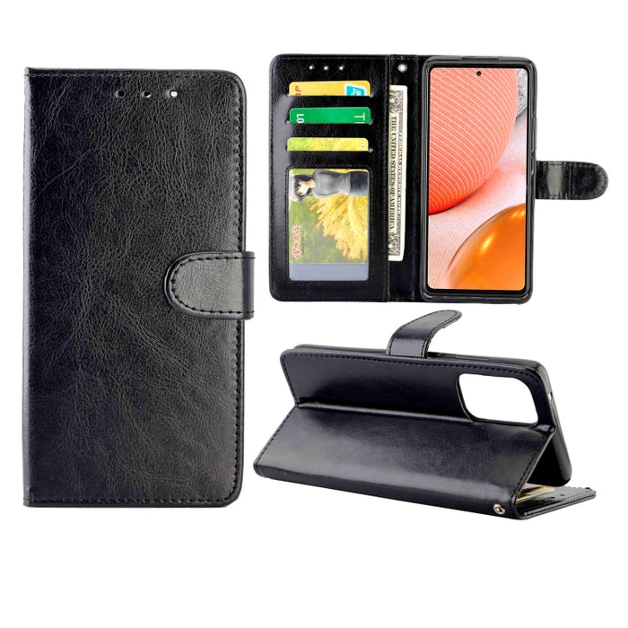 Estuche protector con tapa horizontal de cuero con textura de caballo loco con soporte y ranuras para tarjetas y billetera y marco de fotos, For Samsung Galaxy A52 5G, For Samsung Galaxy A72 5G, For Samsung Galaxy A32 5G, For Samsung Galaxy A02S       ...