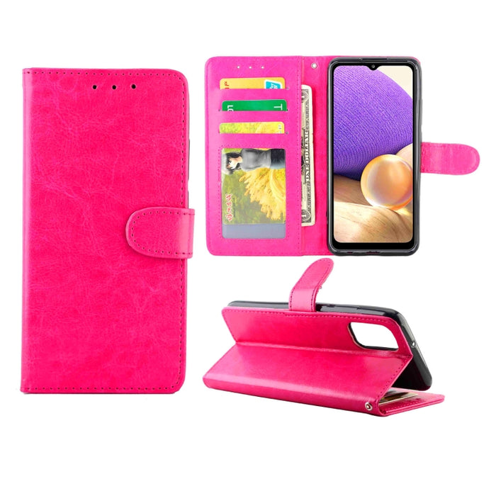 Estuche protector con tapa horizontal de cuero con textura de caballo loco con soporte y ranuras para tarjetas y billetera y marco de fotos, For Samsung Galaxy A52 5G, For Samsung Galaxy A72 5G, For Samsung Galaxy A32 5G, For Samsung Galaxy A02S       ...