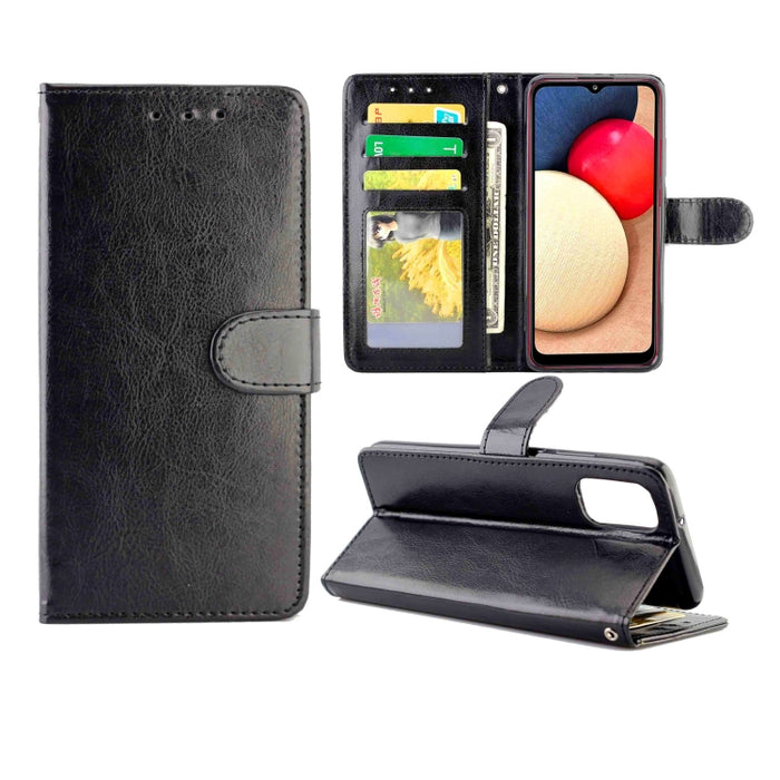 Estuche protector con tapa horizontal de cuero con textura de caballo loco con soporte y ranuras para tarjetas y billetera y marco de fotos, For Samsung Galaxy A52 5G, For Samsung Galaxy A72 5G, For Samsung Galaxy A32 5G, For Samsung Galaxy A02S       ...
