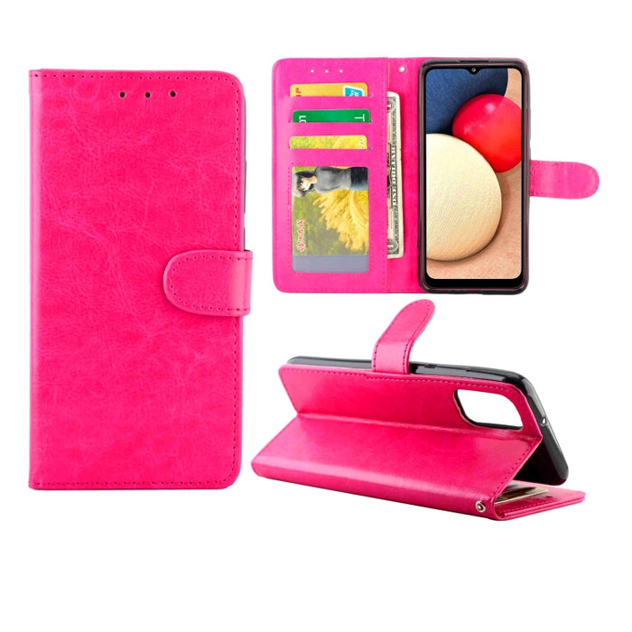 Estuche protector con tapa horizontal de cuero con textura de caballo loco con soporte y ranuras para tarjetas y billetera y marco de fotos, For Samsung Galaxy A52 5G, For Samsung Galaxy A72 5G, For Samsung Galaxy A32 5G, For Samsung Galaxy A02S       ...