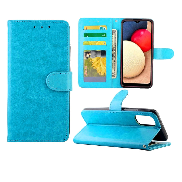 Estuche protector con tapa horizontal de cuero con textura de caballo loco con soporte y ranuras para tarjetas y billetera y marco de fotos, For Samsung Galaxy A52 5G, For Samsung Galaxy A72 5G, For Samsung Galaxy A32 5G, For Samsung Galaxy A02S       ...