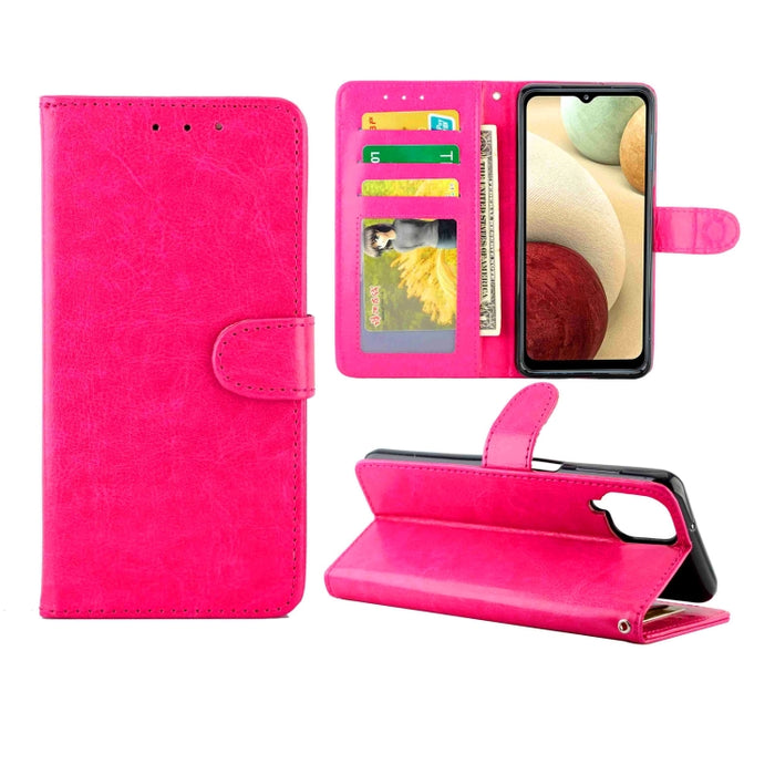 Estuche protector con tapa horizontal de cuero con textura de caballo loco con soporte y ranuras para tarjetas y billetera y marco de fotos, For Samsung Galaxy A52 5G, For Samsung Galaxy A72 5G, For Samsung Galaxy A32 5G, For Samsung Galaxy A02S       ...