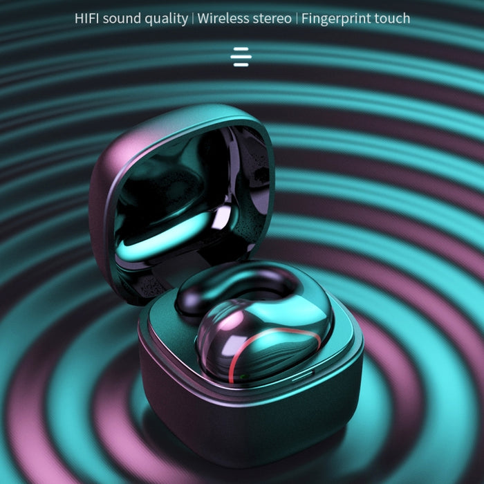 T25 Over-ear Bluetooth 5.0 Auricular inalámbrico invisible de una sola oreja Llamada de alta definición Auricular de conducción ósea Super Long Standby