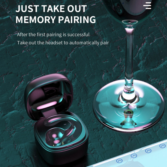 T25 Over-ear Bluetooth 5.0 Auricular inalámbrico invisible de una sola oreja Llamada de alta definición Auricular de conducción ósea Super Long Standby