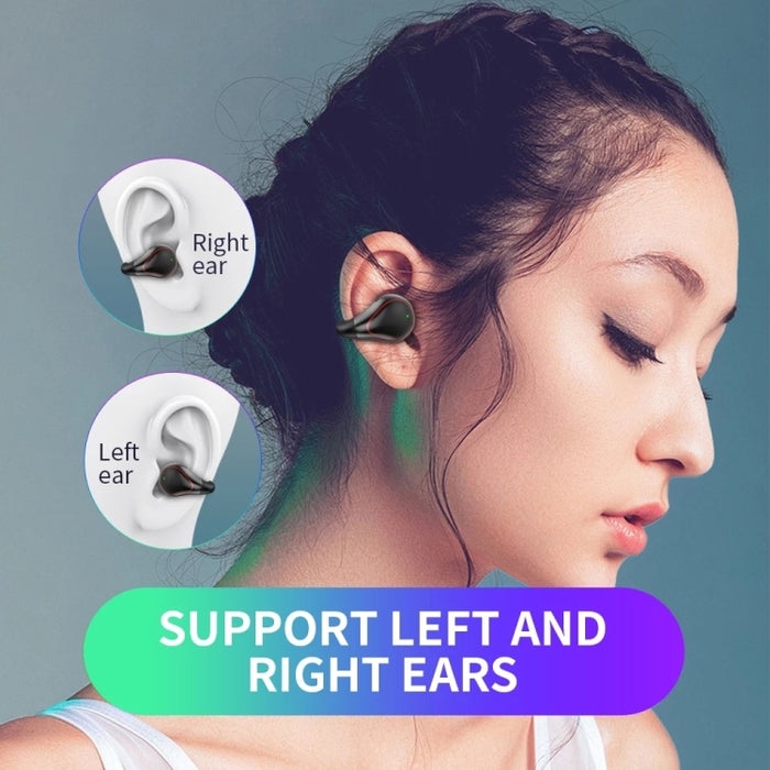 T25 Over-ear Bluetooth 5.0 Auricular inalámbrico invisible de una sola oreja Llamada de alta definición Auricular de conducción ósea Super Long Standby