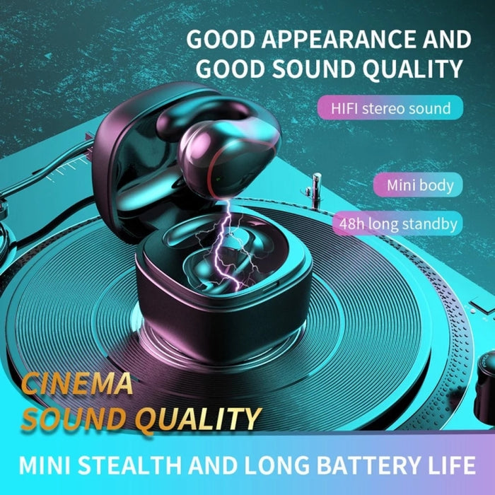 T25 Over-ear Bluetooth 5.0 Auricular inalámbrico invisible de una sola oreja Llamada de alta definición Auricular de conducción ósea Super Long Standby