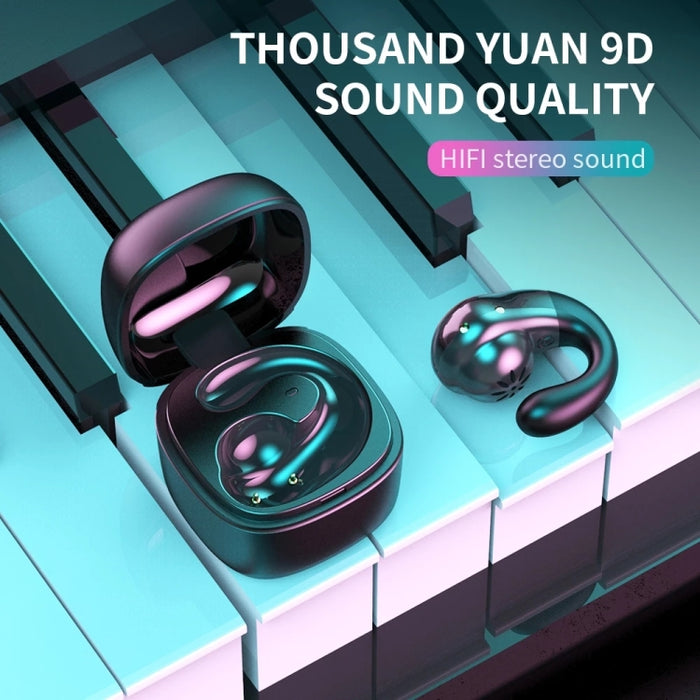 T25 Over-ear Bluetooth 5.0 Auricular inalámbrico invisible de una sola oreja Llamada de alta definición Auricular de conducción ósea Super Long Standby