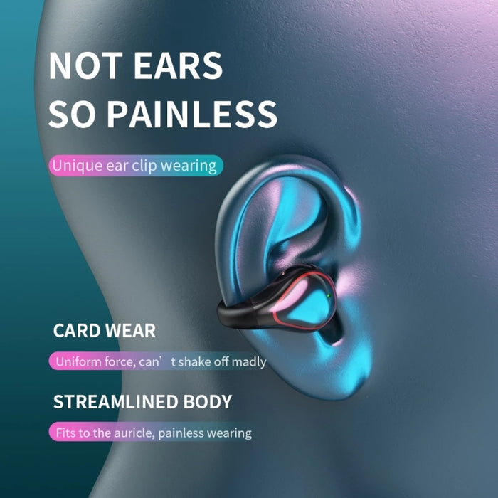 T25 Over-ear Bluetooth 5.0 Auricular inalámbrico invisible de una sola oreja Llamada de alta definición Auricular de conducción ósea Super Long Standby