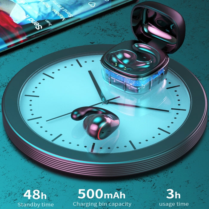 T25 Over-ear Bluetooth 5.0 Auricular inalámbrico invisible de una sola oreja Llamada de alta definición Auricular de conducción ósea Super Long Standby