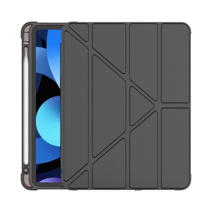 Funda protectora de TPU anticaída mate de cuero PU con superficie plegable múltiple con ranura para bolígrafo para iPad Air 2020 10.9