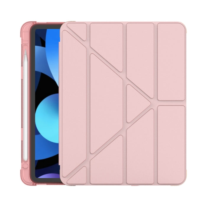 Funda protectora de TPU anticaída mate de cuero PU con superficie plegable múltiple con ranura para bolígrafo para iPad Air 2020 10.9