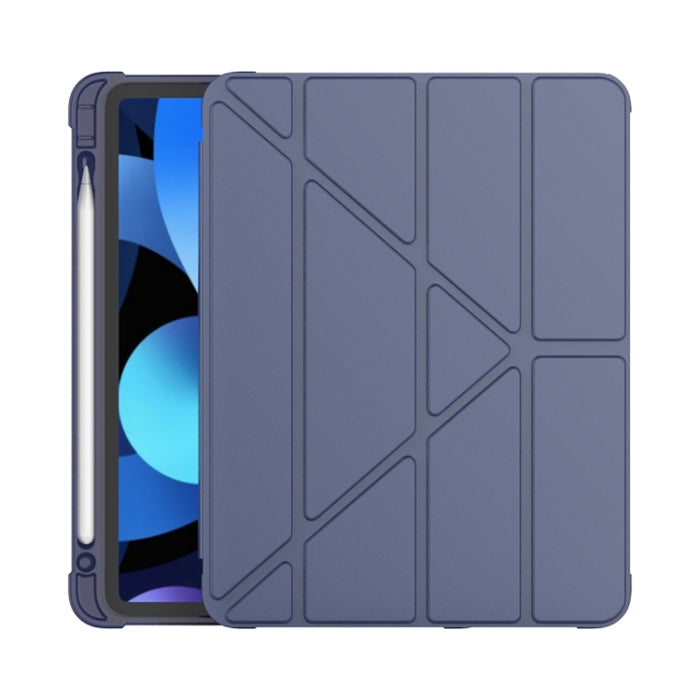 Funda protectora de TPU anticaída mate de cuero PU con superficie plegable múltiple con ranura para bolígrafo para iPad Air 2020 10.9
